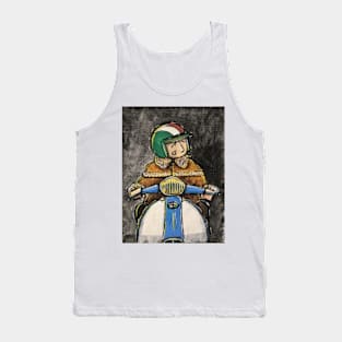 Retro Scooter, Classic Scooter, Scooterist, Scootering, Scooter Rider, Mod Art Tank Top